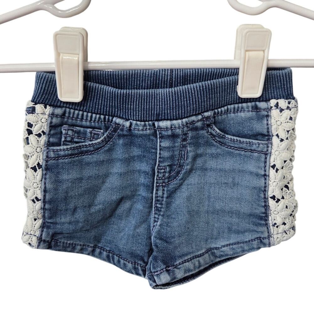 Lace Side Denim Shorts - Wonder Nation - 12mo